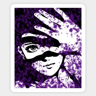 Punk Fashion Style Dark Purple Glowing Girl Sticker